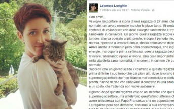 Si ammala di tumore al seno e viene licenziata, la storia di Leonora