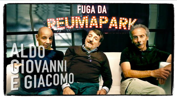 Aldo, Giovanni e Giacomo in studio di registrazione per 'A Copacabana'