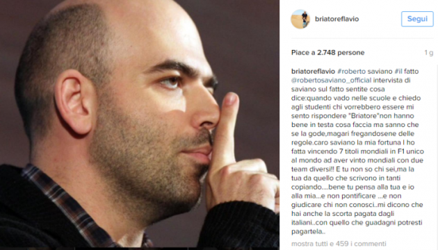 Flavio Briatore - Roberto Saviano, lite social.