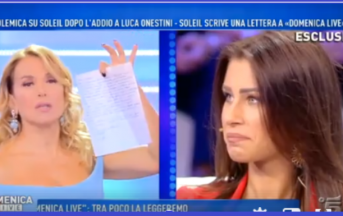 Domenica Live, la lettera di Soleil Sorge a Barbara d’Urso: “Avrei preferito affrontare solo con Luca tutta la questione” (VIDEO)