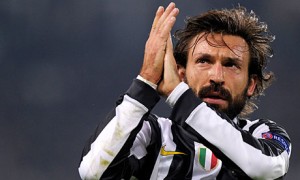 Juventus's Andrea Pirlo applauds the crowd