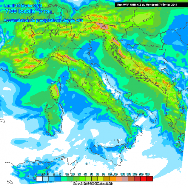 piogge in Italia prossime 72 ore