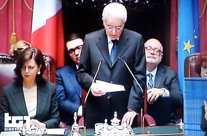 Sergio Mattarella insediamento in Parlamento