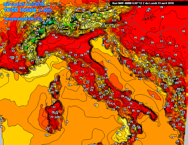 meteo 25 aprile