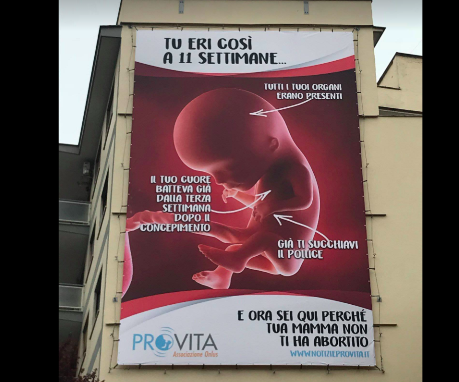 manifesto anti aborto a roma