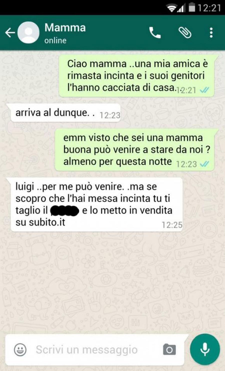 Mamma Una Mia Amica E Rimasta Incinta E I Genitori L Hanno Cacciata Di Casa Potrebbe Dormire Da Noi Almeno Per Questa Notte La Risposta Della Madre Batte Tutti