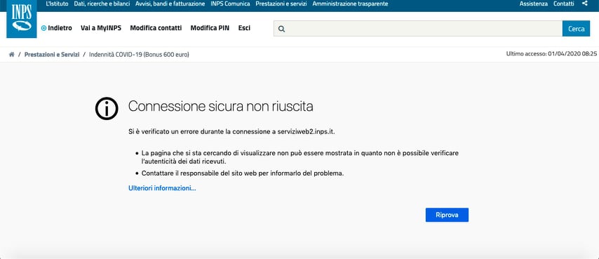 coronavirus inps crash