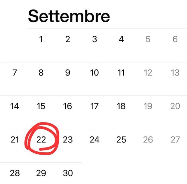 ultimo 22 settembre