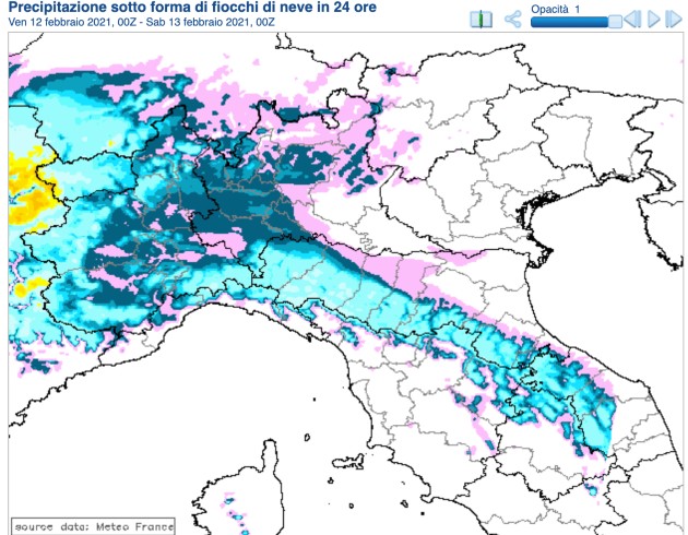 meteo prossime ore nevicate