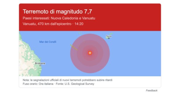 terremoto Nuova Caledonia 