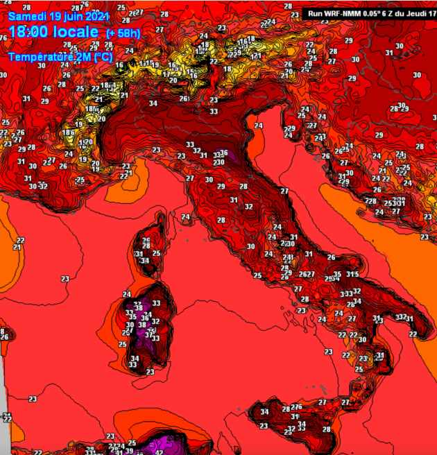 meteo weekend temperature