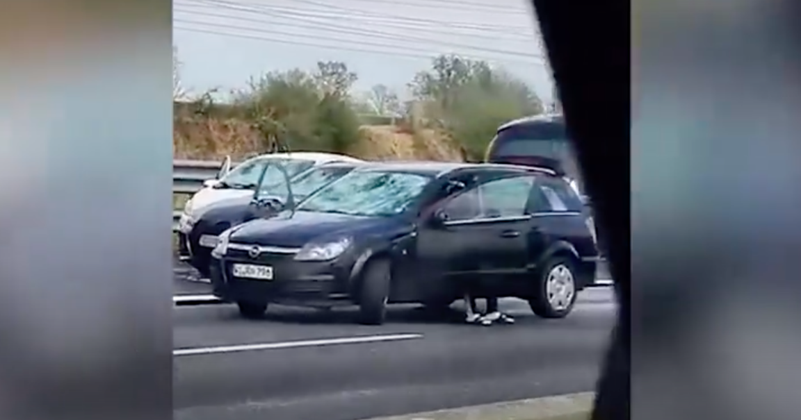 Grandine A1 tratto Parma-Fiorenzuola video macchine distrutte