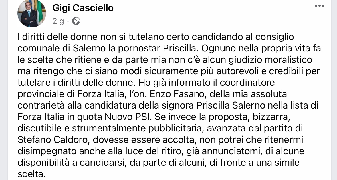 Priscilla Salerno candidata