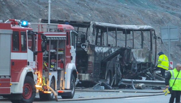 bus a fuoco Bulgaria