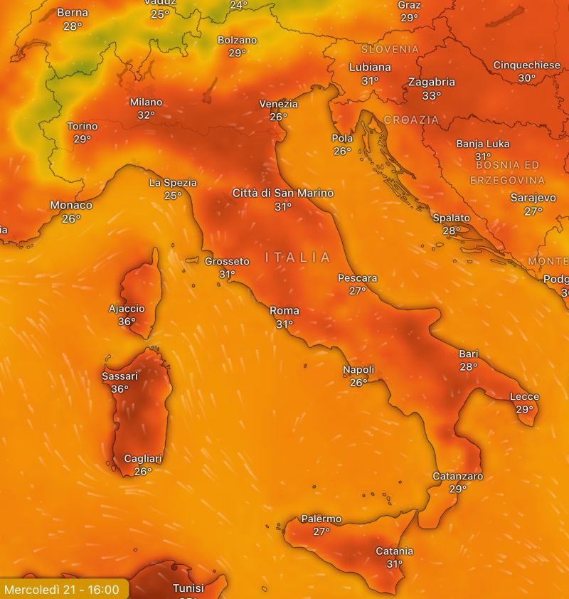 ondata di caldo africano in italia giugno 2023