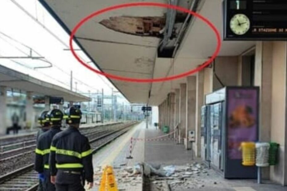 Crolla pensilina alla stazione di Monza: un uomo è rimasto ferito