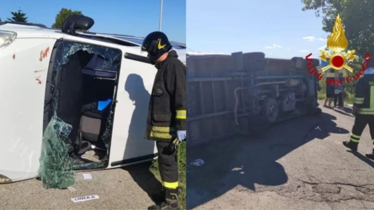 incidente scuolabus si ribalta policoro