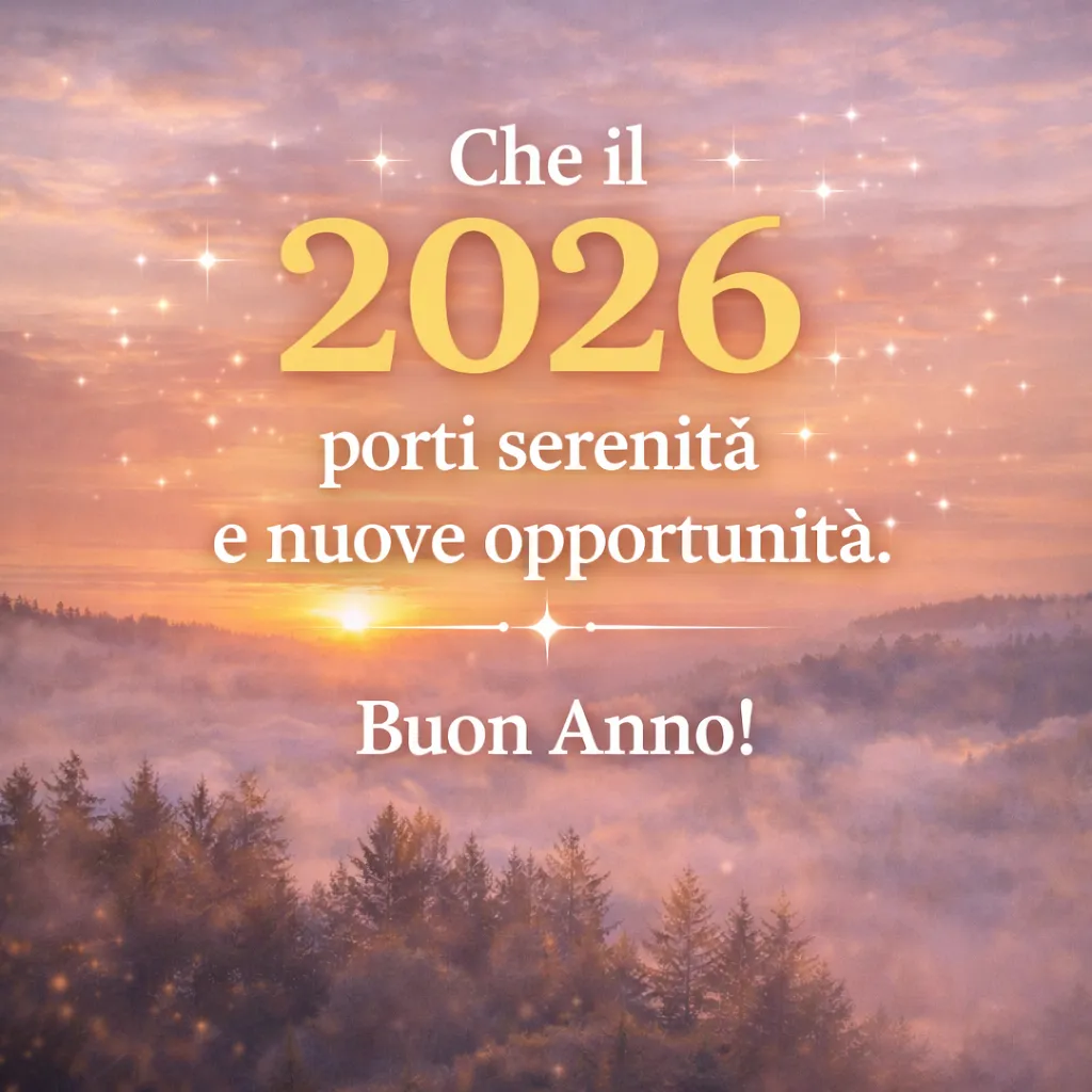 Immagine auguri di buon anno 2026 1 gennaio da inviare whatsapp