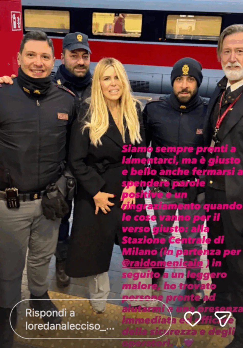 loredana lecciso malore domenica in