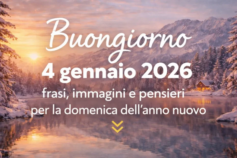 Buongiorno 4 gennaio 2026 immagini e frasi per la domenica dell’anno nuovo