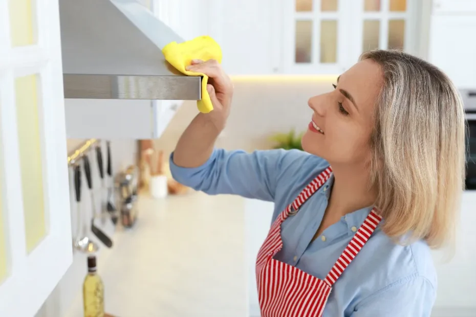 Persona che cucina mantenendo la cucina pulita, concetto di ordine mentale e psicologia del comportamento
