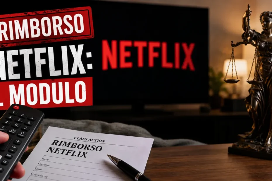 Un utente davanti alla schermata di una piattaforma di streaming, al centro della class action sugli aumenti degli abbonamenti