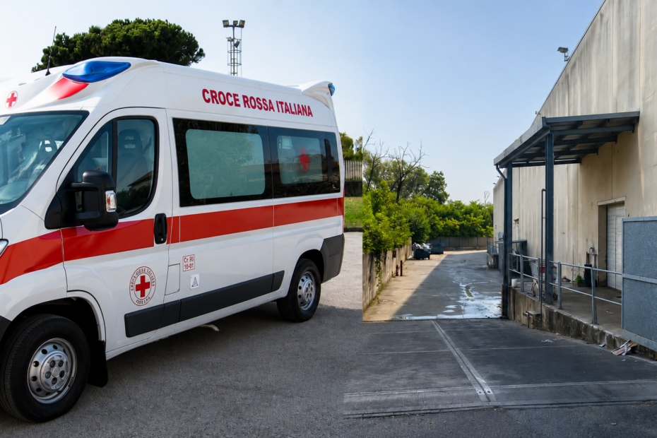 Codogno, il piazzale di carico e scarico dell’IperFamila dove è avvenuta la tragedia