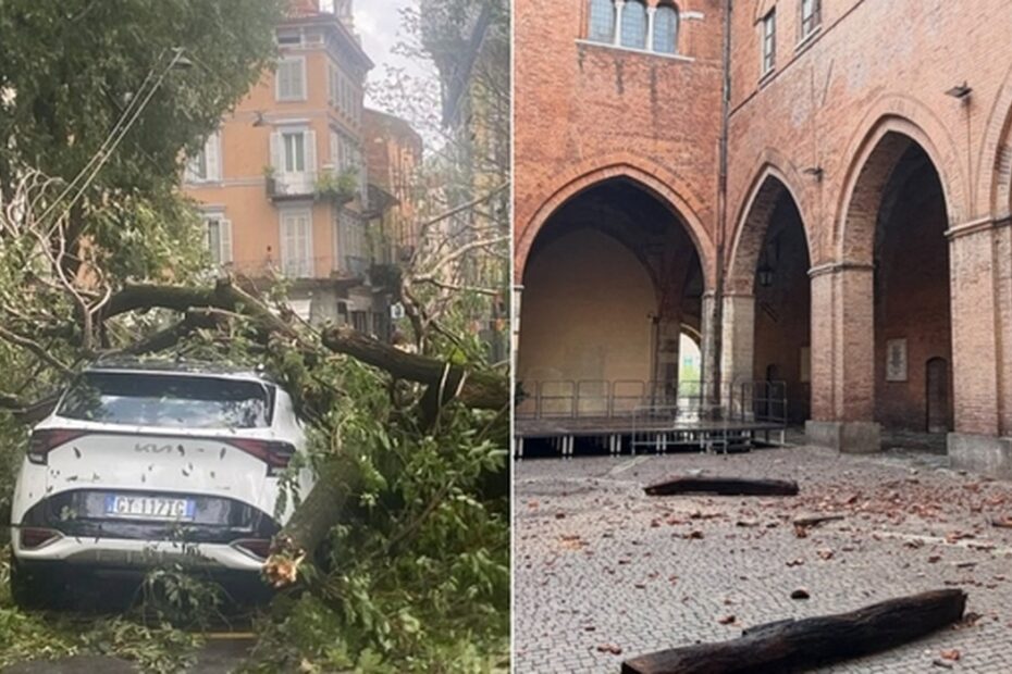 Cremona, tromba d’aria devasta la città: danni al Duomo e alla Torre Civica