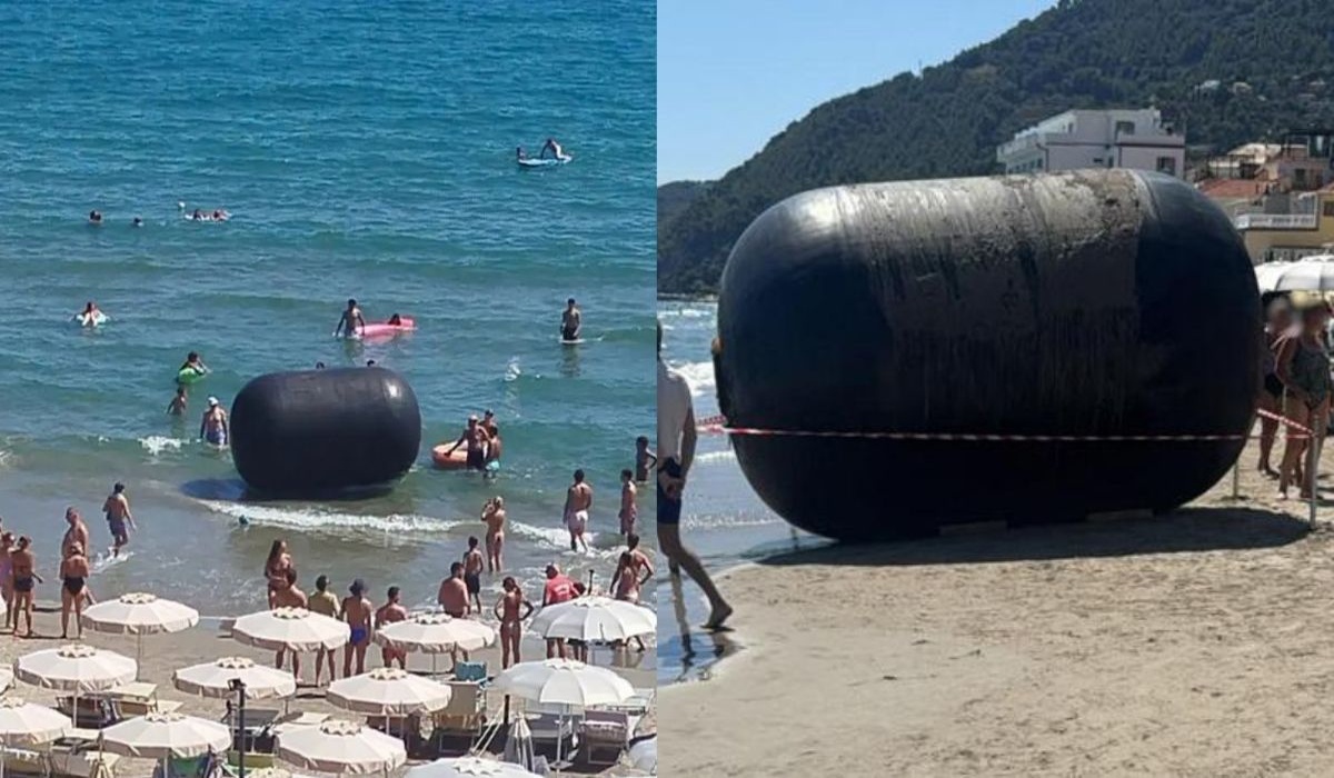alassio misterioso cilindro nero spunta sulla spiaggia cosa pu242 essere da Urbanpost.it alassio misterioso cilindro nero spunta sulla spiaggia cosa pu242 essere