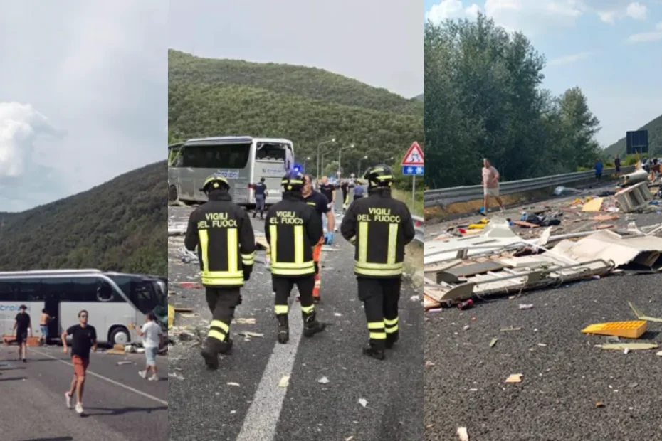 Incidente a Rieti oggi: le immagini. I mezzi di soccorso sulla statale 79 Ternana dopo il grave incidente a Colli sul Velino.
