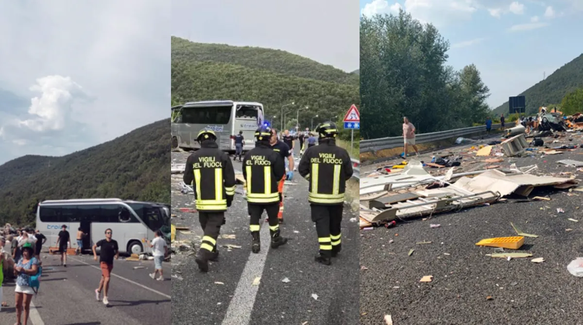 Incidente a Rieti oggi: le immagini. I mezzi di soccorso sulla statale 79 Ternana dopo il grave incidente a Colli sul Velino.