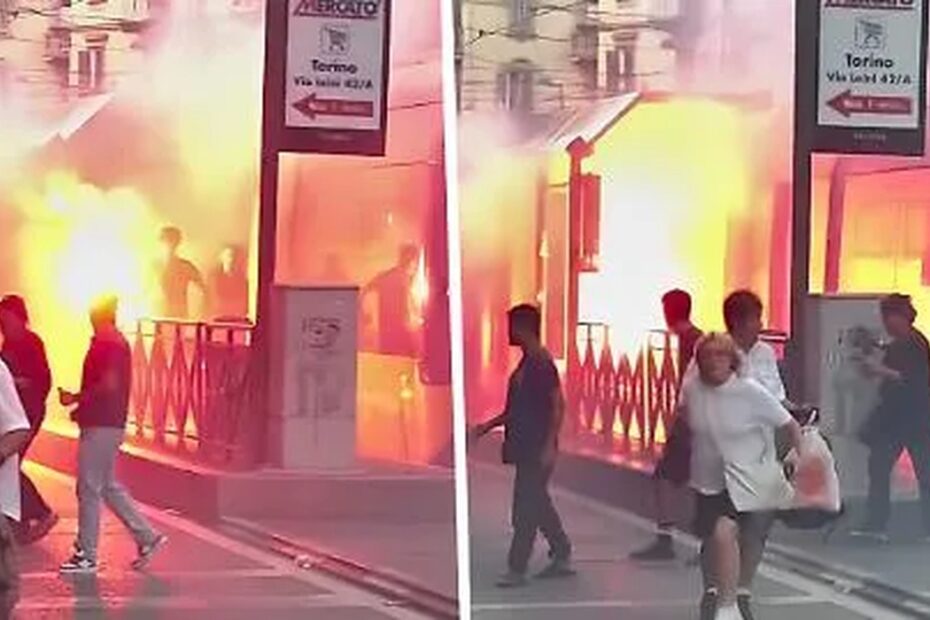 Un tram a Torino nel quartiere Barriera di Milano, teatro di un tentato furto con petardi e fumogeni