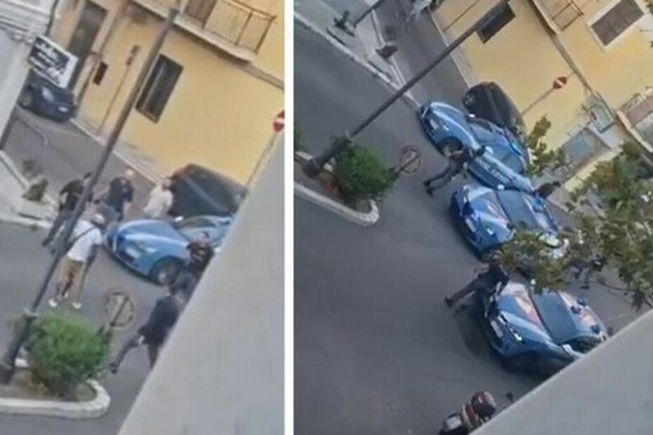 Via Regina Margherita a Crotone, teatro dell’aggressione con una spranga di ferro contro auto e poliziotti
