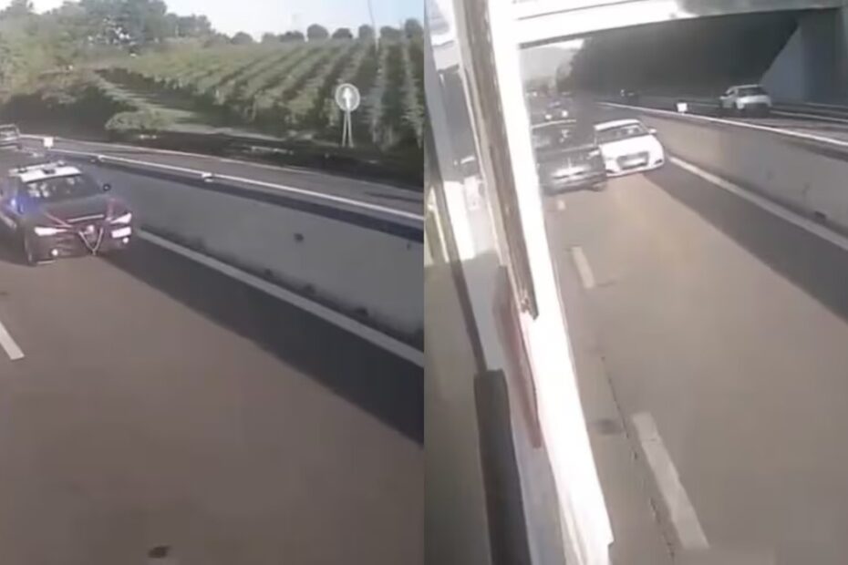 La E45 a Città di Castello, teatro della fuga di un 15enne con un'auto rubata inseguito dai carabinieri