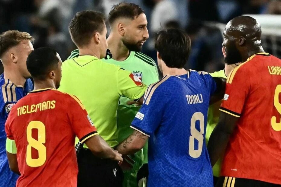 Italia-Belgio 0-2, la rissa tra Gianluigi Donnarumma e Romelu Lukaku al triplice fischio