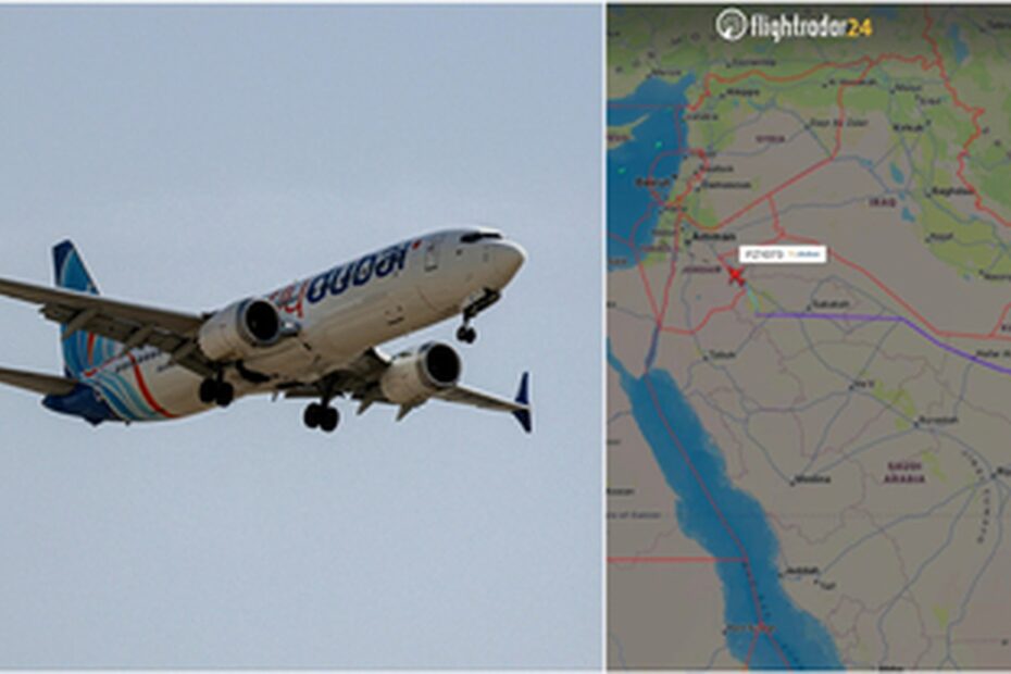 Un aereo Flydubai, la compagnia coinvolta nell'allarme dirottamento sulla rotta Dubai-Tel Aviv