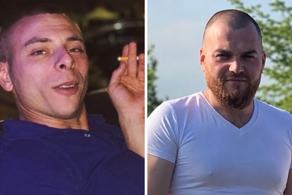 Collage con Roberto Mollo a sinistra e Gjovalin Lazri a destra