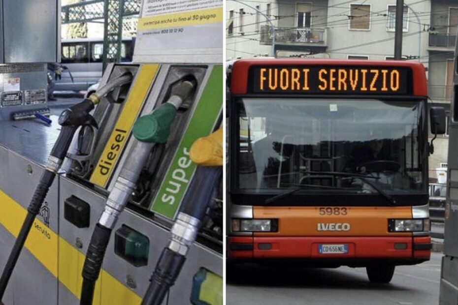 Un autobus di linea in Emilia-Romagna: le aziende private del trasporto pubblico denunciano una perdita di 43 centesimi a chilometro per il caro carburanti