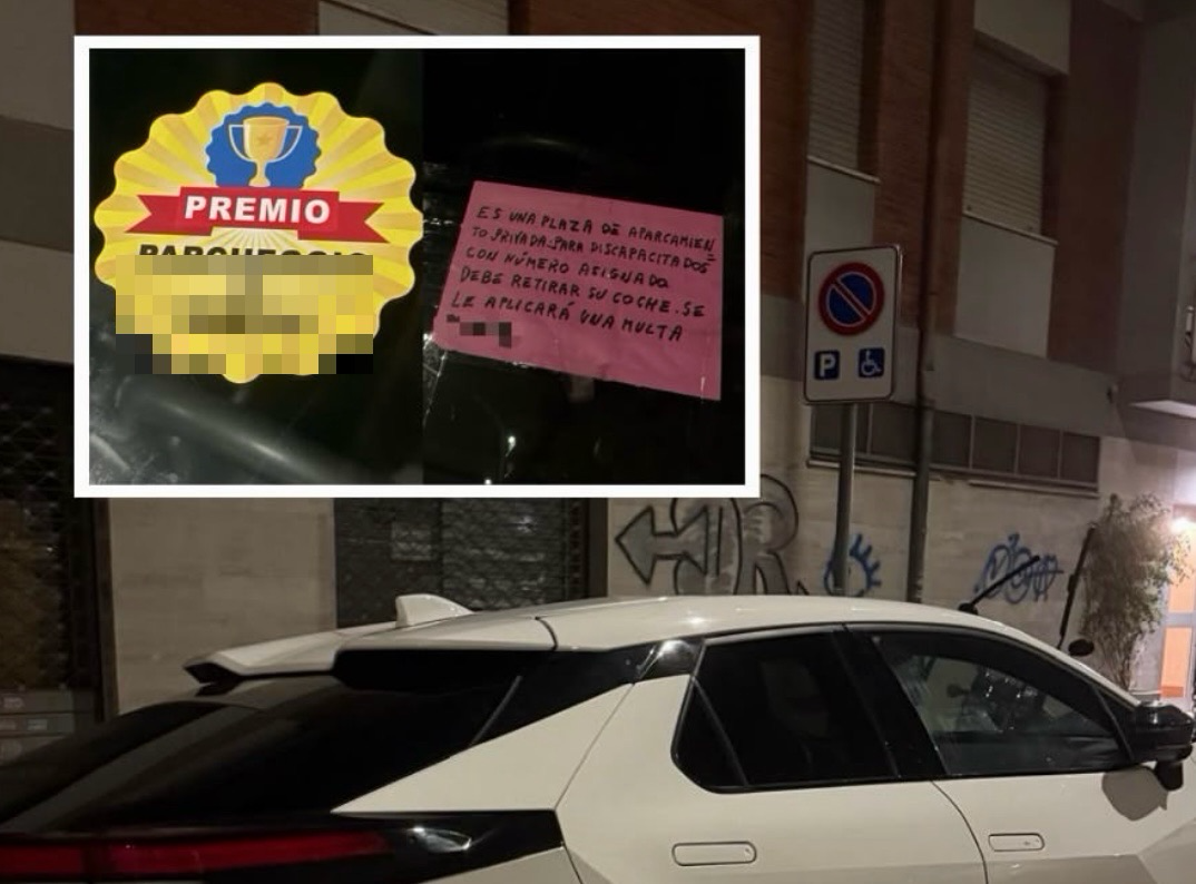 roma parcheggia sul posto per disabili al lungotevere degli artigiani sul parabrezza trova un biglietto in spagnolo e un adesivo giallo con coppa premio parcheggio di mea da Urbanpost.it roma parcheggia sul posto per disabili al lungotevere degli artigiani sul parabrezza trova un biglietto in spagnolo e un adesivo giallo con coppa premio parcheggio di mea