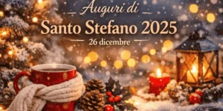 Auguri di Santo Stefano 2025 con atmosfera natalizia e luce invernale