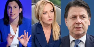 Elly Schlein, Giorgia Meloni e Giuseppe Conte sondaggio SWG 2026