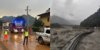 Maltempo in Valcamonica, la frana della Val Rabbia invade la Statale 42 tra Sonico e Malonno