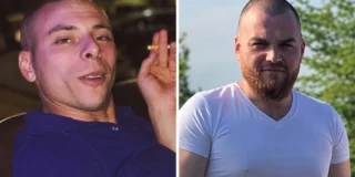 Collage con Roberto Mollo a sinistra e Gjovalin Lazri a destra