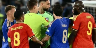 Italia-Belgio 0-2, la rissa tra Gianluigi Donnarumma e Romelu Lukaku al triplice fischio